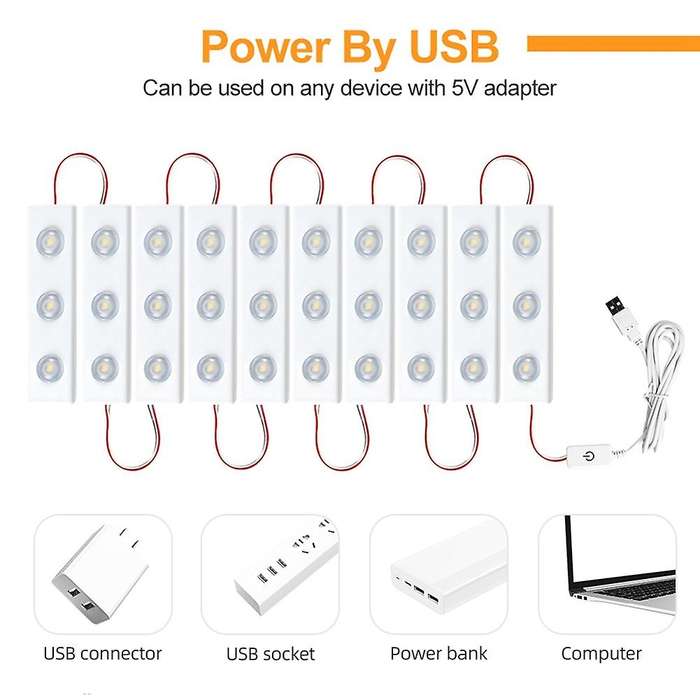 Led Vanity Mirror Light Usb Vanity Makeup Light Ultra Bright 14bulbs
