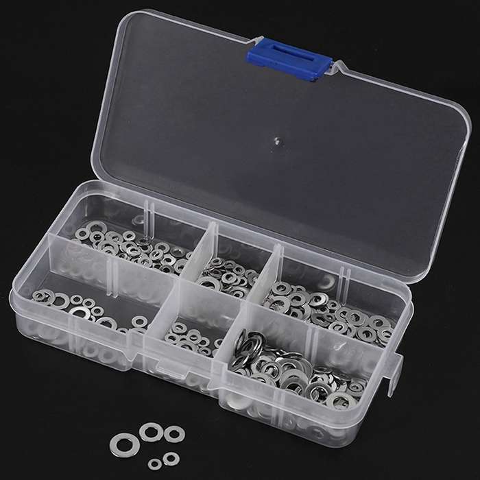1000pcs/set M1.6 M2 M2.5 M3 M4 M5 Plain Washer Gaskets Kit