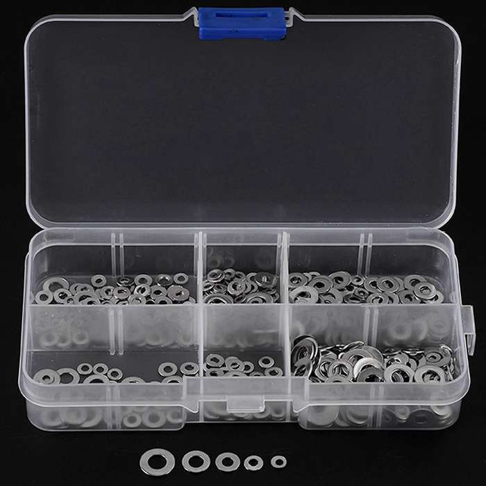 1000pcs/set M1.6 M2 M2.5 M3 M4 M5 Plain Washer Gaskets Kit