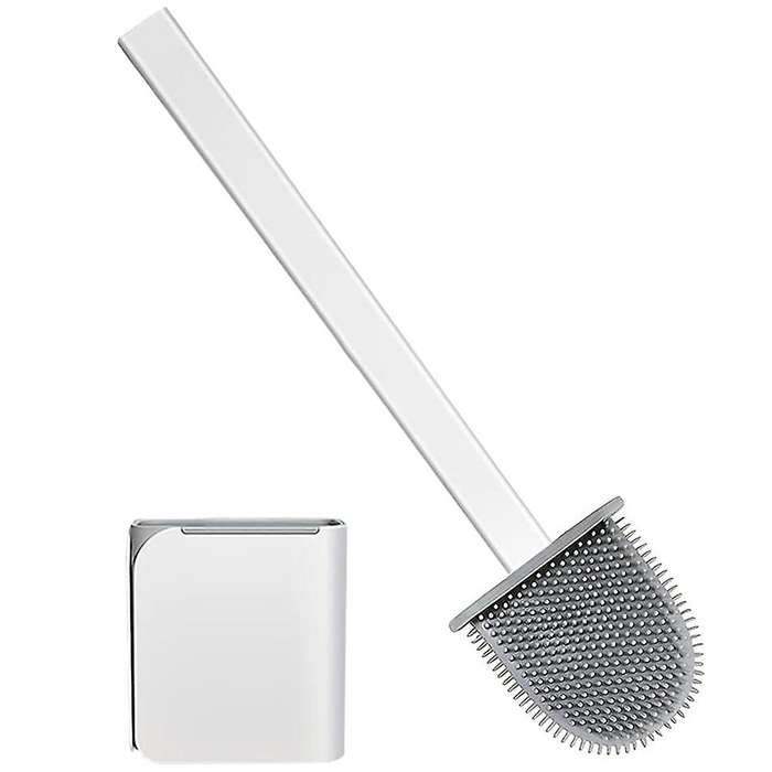 Toilet Brush and Holder with Strong Bristles, Long Handle