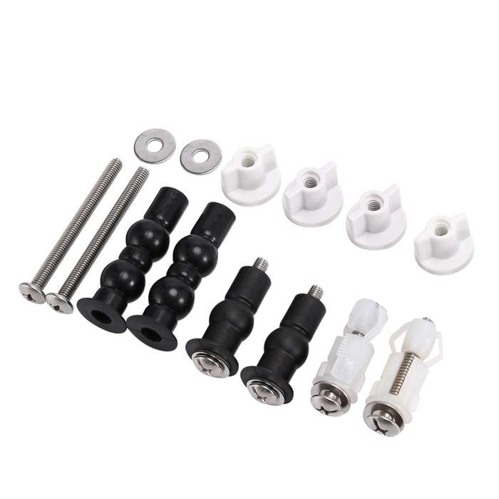 1/4 Inch Screws Toilet Seat Hinges Kit Stainless Steel Nuts Hardware