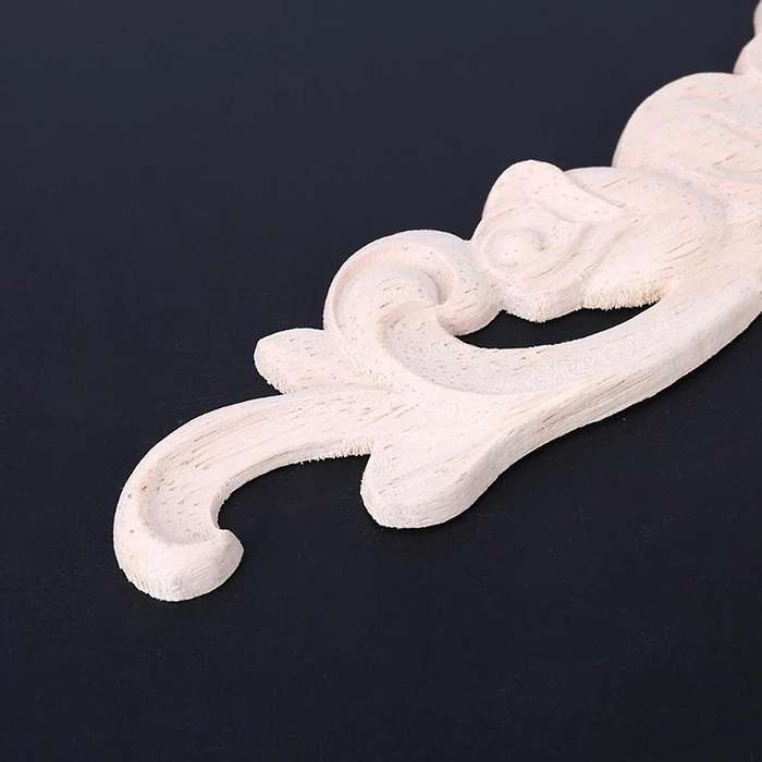 4pcs Wood Carved Onlay Rose Flower Appliques for Furniture Cabinet