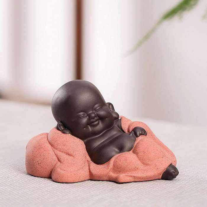 Cute Ceramic Little Baby Monk Buddha Statue Ornaments Home Decor C