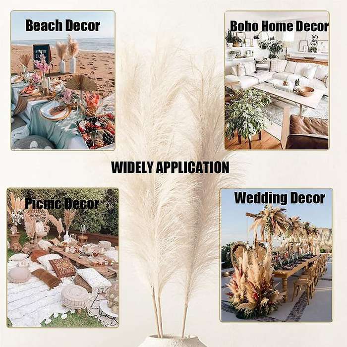 70 Pcs Pampas Grass Decor Diy Natural Dried Pampas Grass, Reed Grass