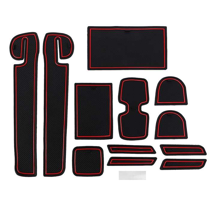 For Suzuki Swift 2018 12pcs Non-slip Rubber Door Groove Mat - Red