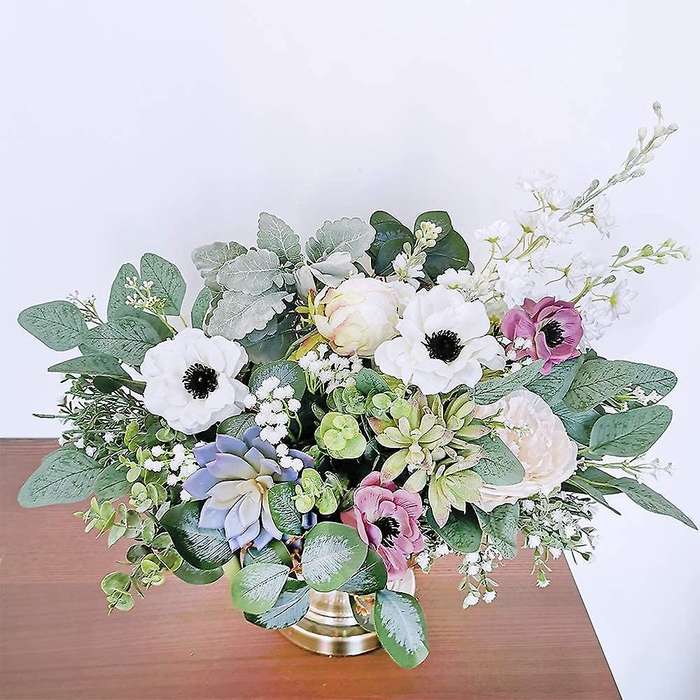 18 Pcs Artificial Oval Eucalyptus Leaves Branches for Wedding