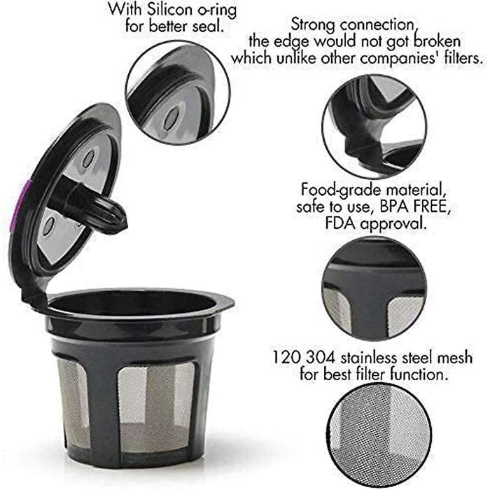 Reusable K Cups Filter for Keurig Refillable K Capsules 2.0 & 1.0