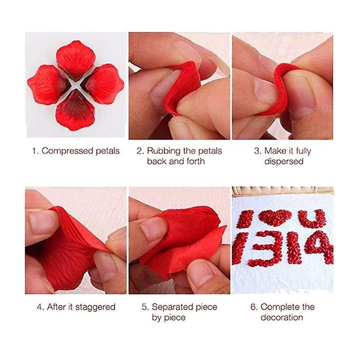 3000 Pcs Red Flower Artificial Rose Petals for Wedding, Party, Home