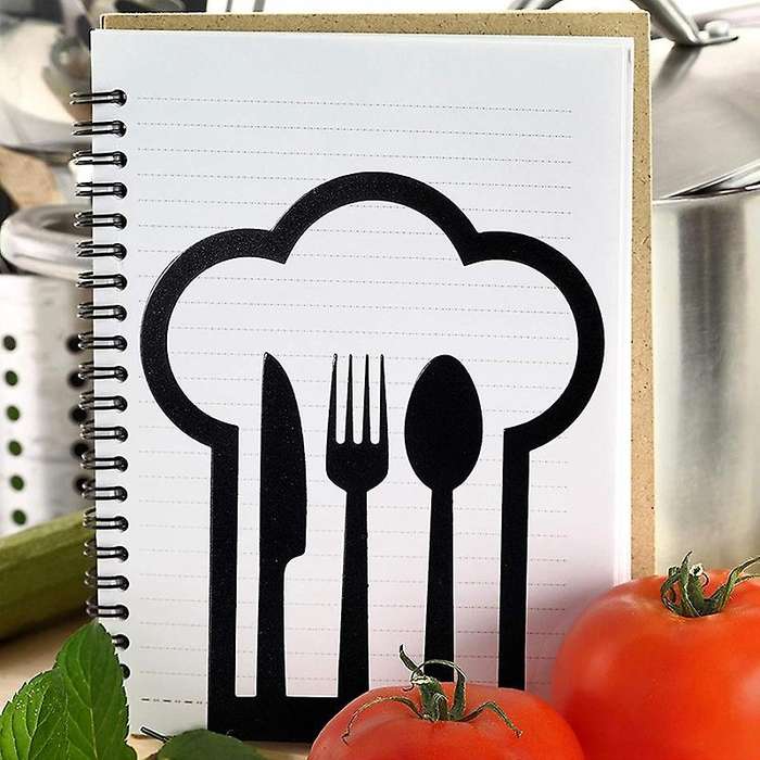Kitchen Cookbook Bookends Fork Knife Spoon Decorative Metal Book Ends