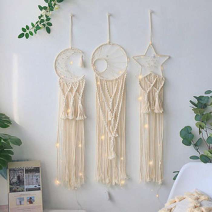 Handmade Dream Catcher Teen Girls Room Decor Bohemian Gifts Moon