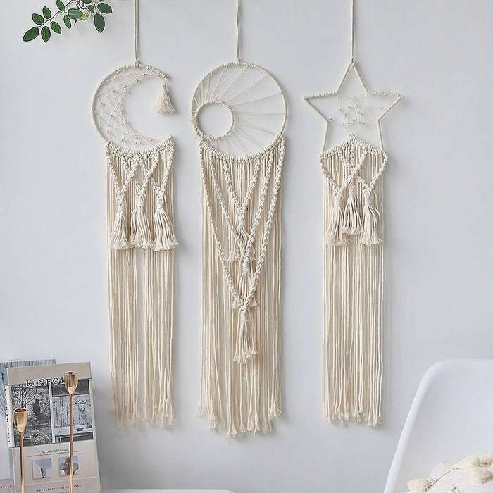 Handmade Dream Catcher Teen Girls Room Decor Bohemian Gifts Moon