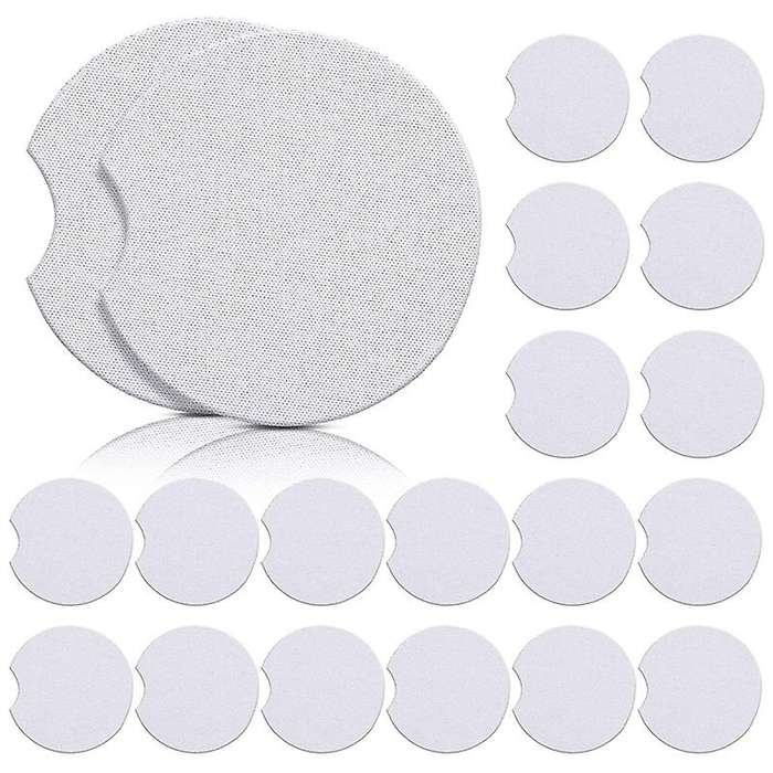 Sublimation Diy Car Cup Coaster with Absorbent Neoprene, 20 Pieces