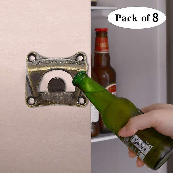 8pcs Wall Mounted Bottle Opener,with Mount Screws,for Outdoor,rustic