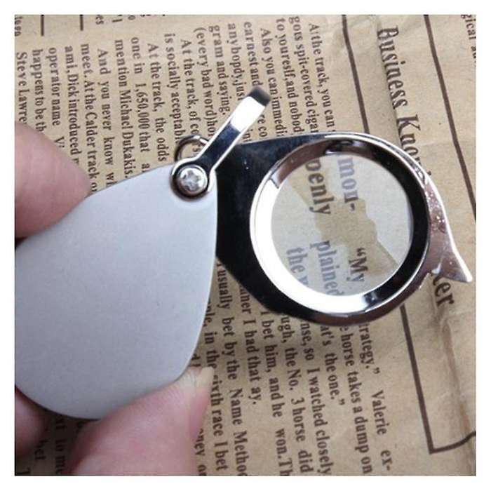 3pcs 30mm 3x Pocket Folding Magnifying Glass with Key Chain Silver