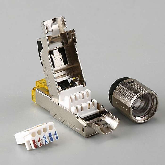 2pcs Cat8 Industrial Ethernet Connector Rj45 Shielded Field Plug Tool