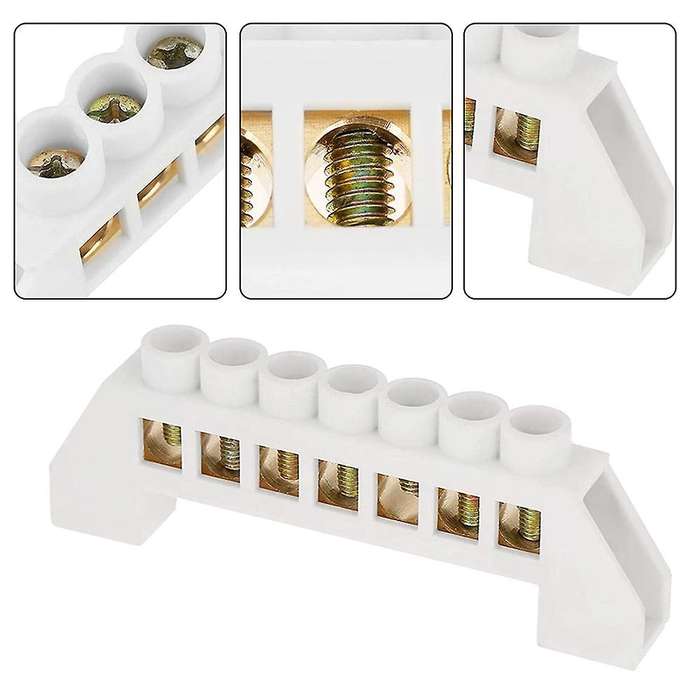 10pcs 7-hole Bridge Design Electrical Distribution Wire Screw Brass