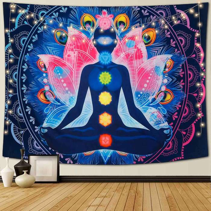 Seven Chakra Tapestry Yoga Meditation Tapestry Colorful Wall Tapestry