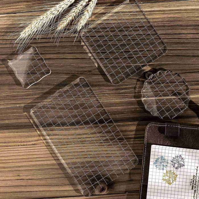 4 Pack Large Acrylic Stamp Block Clear Stamping Tools Set