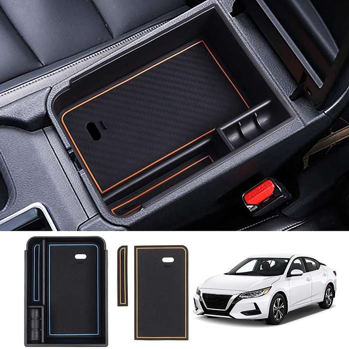 Central Console Armrest Box for Nissan Sentra 2020-2022 Orange+blue