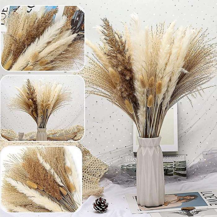 65 Pcs Pampas Grass Decor, for Wedding Kitchen Yard Home Decor