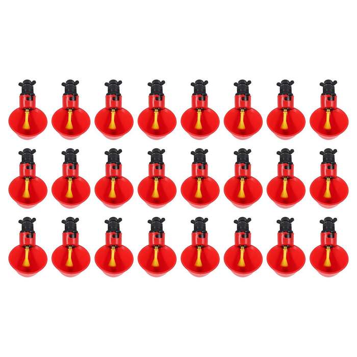 24pcs Feed Automatic Bird Coop Poultry Chicken Fowl Drinker Water