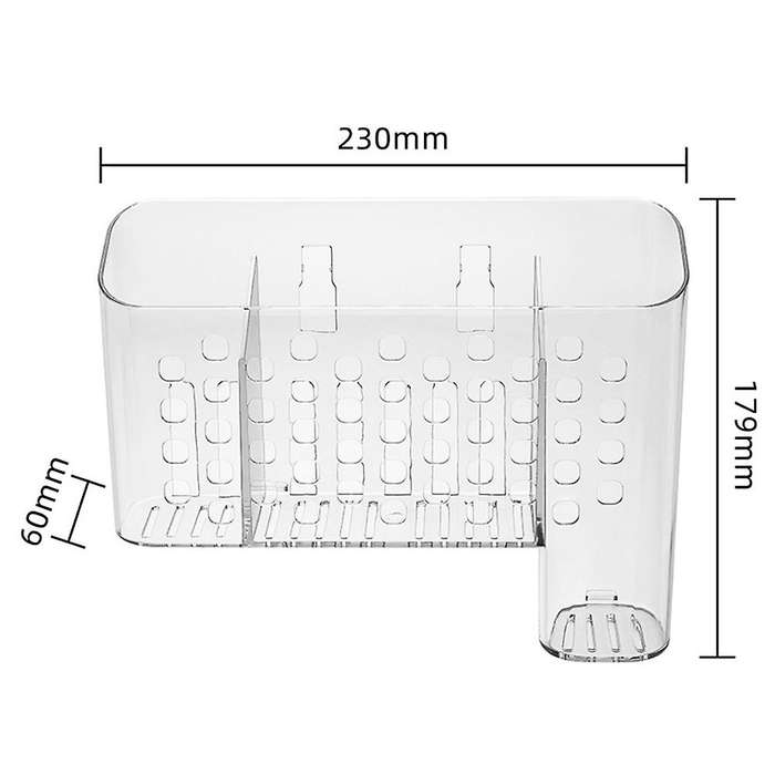 Wall-mounted Transparent Cosmetics Storage Box Plastic Shelves B