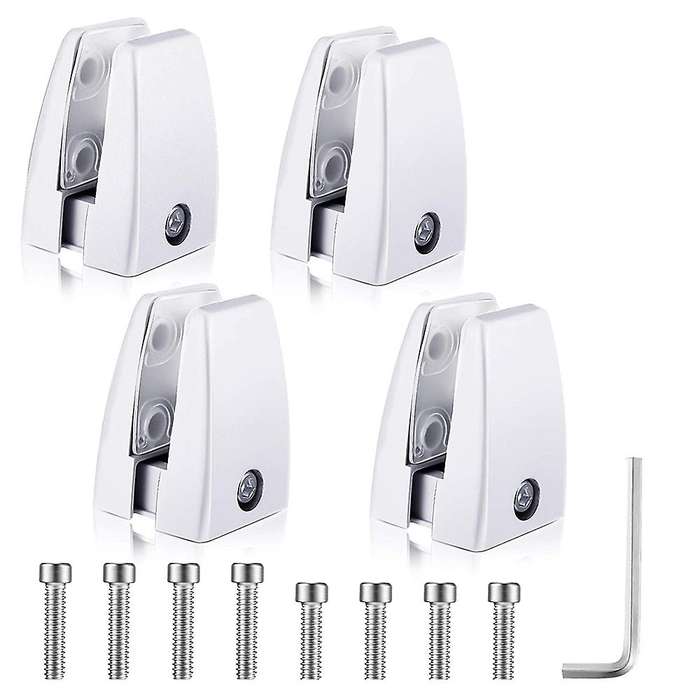 4 Pieces Sneeze Guard Bracket Support Aluminum Alloy Bracket (white)