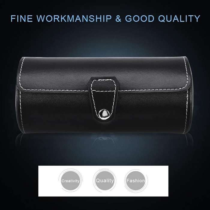 3 Slot Travel Watch Box Jewelry Storage Case Porch Jewellery (black)