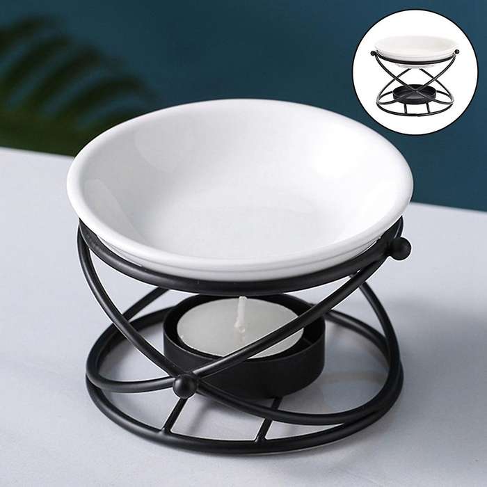 Wax Melt Ceramic Candle Holder Spa Yoga Room Home Decoration Black