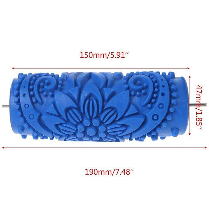 5 Inch Embossed Paint Roller Sleeve Wall Texture Stencil Brush 095y