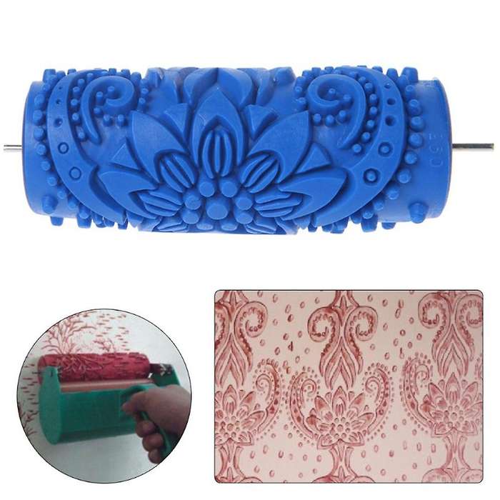 5 Inch Embossed Paint Roller Sleeve Wall Texture Stencil Brush 095y