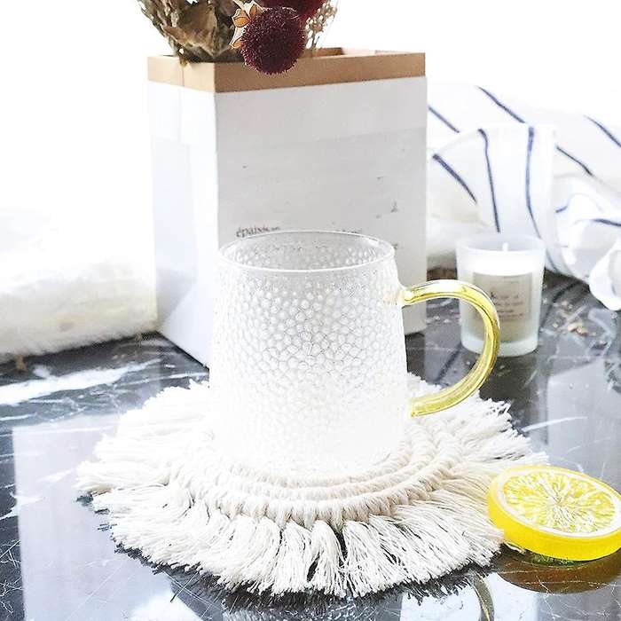 Coasters for Coffee Table, 4 Pack Macrame Coasters for Furniture