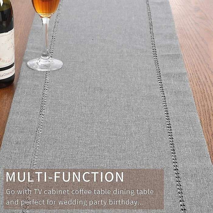 Table Runner for Everyday Dining Wedding Holiday Home Decor Gray