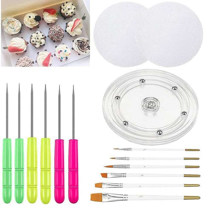 Cookie Fondant Brush Icing Tool Cookie Turntable Decorating