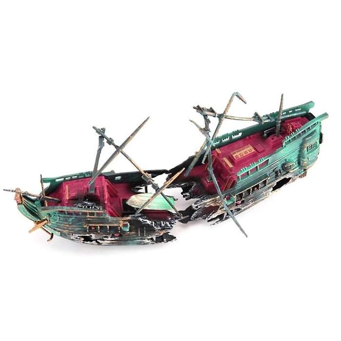 Resin Ship Fish Tank Ornaments for Aquarium Decor Accessories