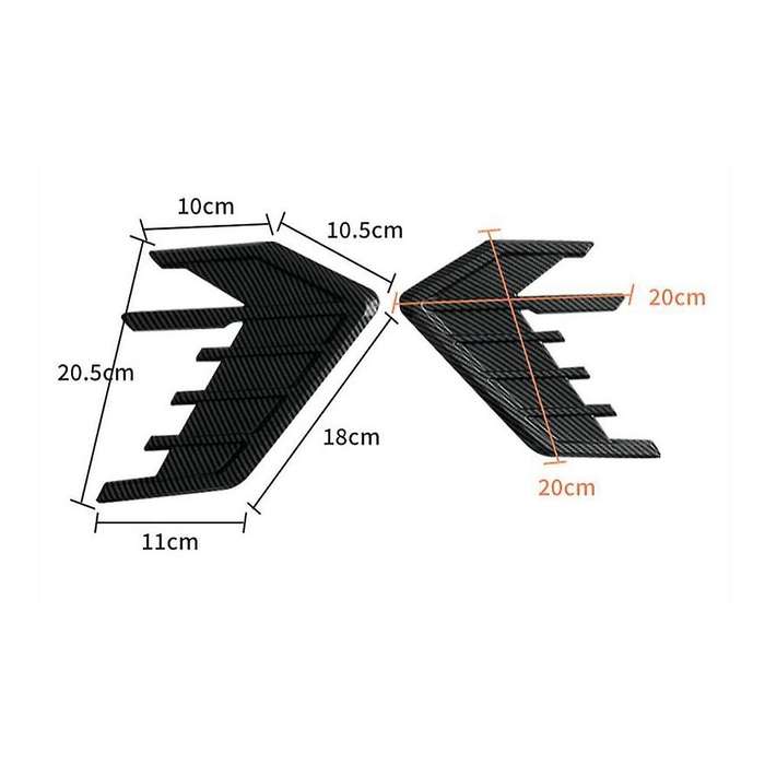Car Tuyere Car Fender Shark Gill Body Trim Stickers Black