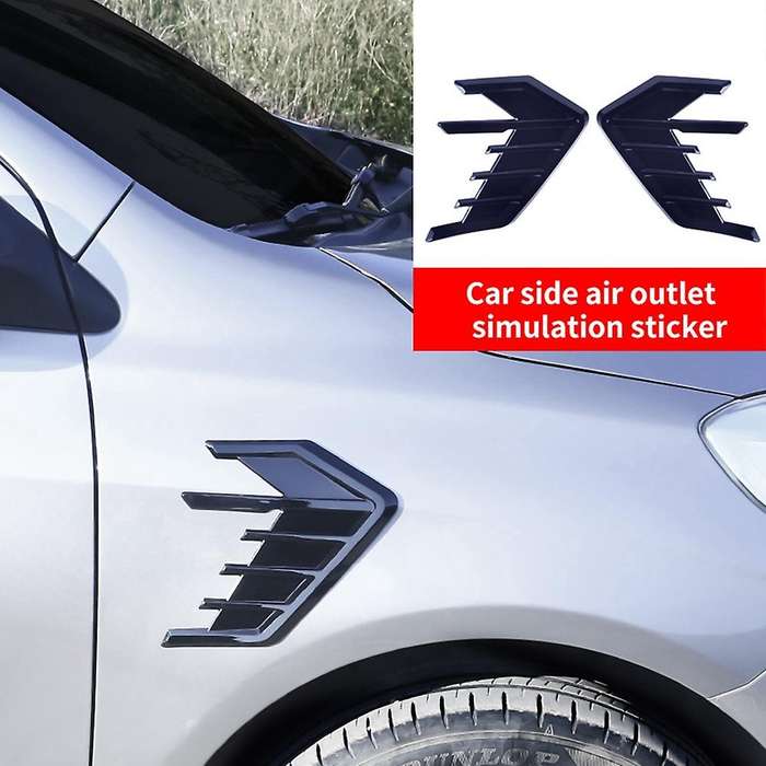Car Tuyere Car Fender Shark Gill Body Trim Stickers Black