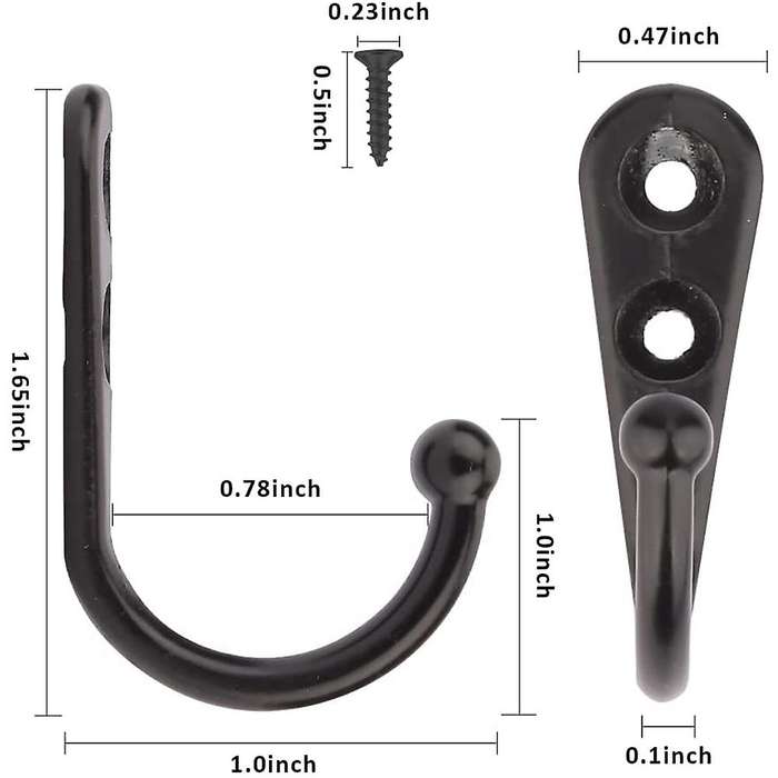 24 Sets Of Robe Hook Towel Holder for Bathroom Kitchen with Screws