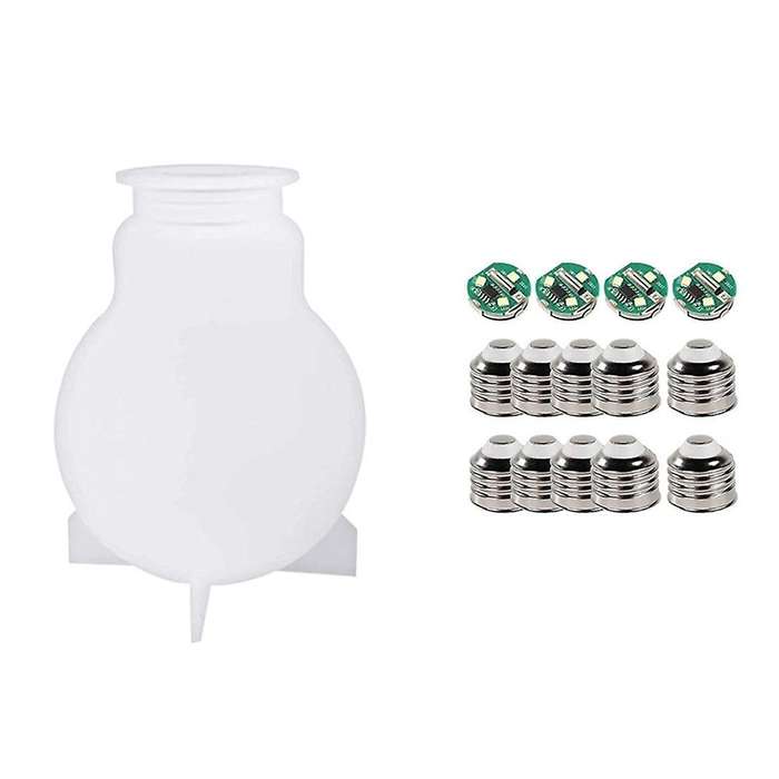 1set Resin Mold for Light Bulb Diy Bulb Crystal Bulb Mold(round)