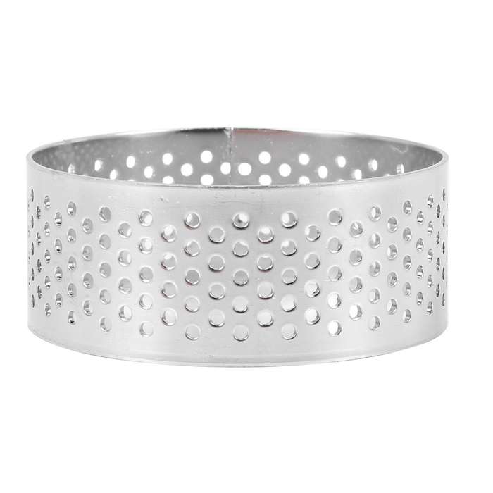 10 Pack 5cm Stainless Steel Tart Ring, Heat-resistant Perforated Cake