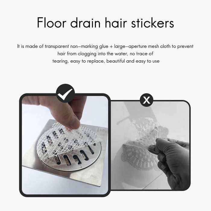 25pcs Disposable Hair Extensions Drain Floor Sink Filter with Sticker