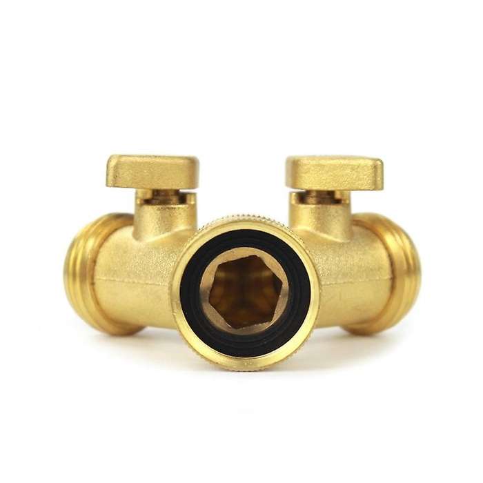 2 Way Garden Hose Splitter, Hose Connector, Heavy Duty Solid Brass