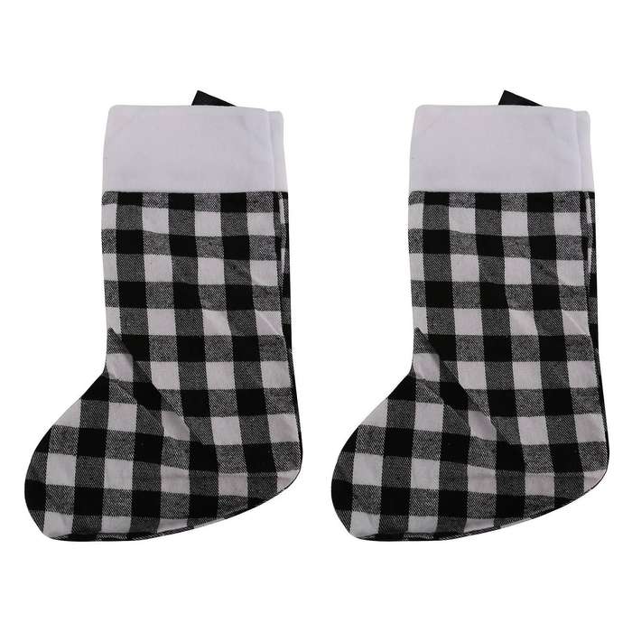 4 Pack Christmas Stocking for Party Decoration, L(black and White)