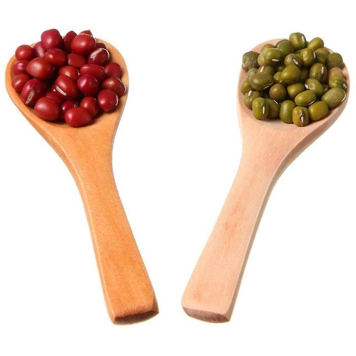 50 Pieces Wooden Spoon Mini Natural Spoon for Kitchen (mixed Color)