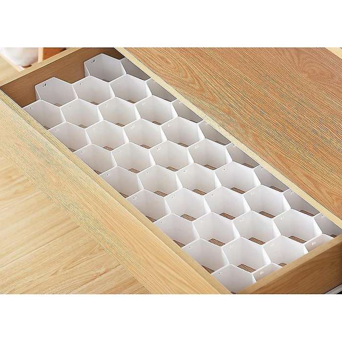Drawer Divider Organizer, Storage for Underwear, Socks, Dresser White