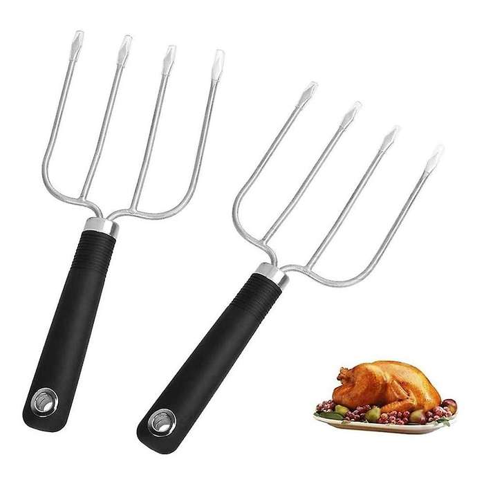 2pcs Meat Fork,with Slip Resistant Grip,for Bbq & Thanksgiving Pros
