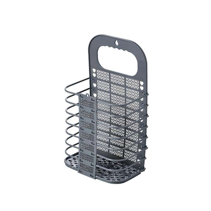 Wall Mounted Foldable Laundry Basket Dirty Clothes Storage Basket -b