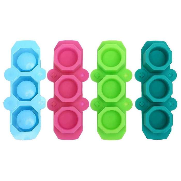 4 Pack Mini Octagon Flower Pot Silicone Molds - Succulent Plant