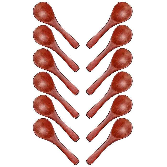 Mini Wooden Tasting Spoons Condiments Salt Spoons for Kitchen Cooking