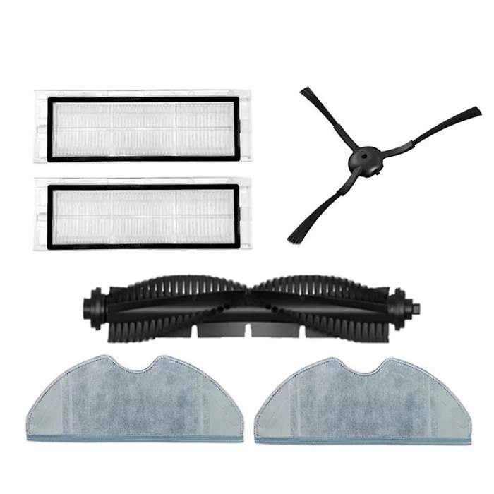 Roll Brush Side Brush Hepa Filter Mop Cloth Rag for Qihoo 360 S7 Pro